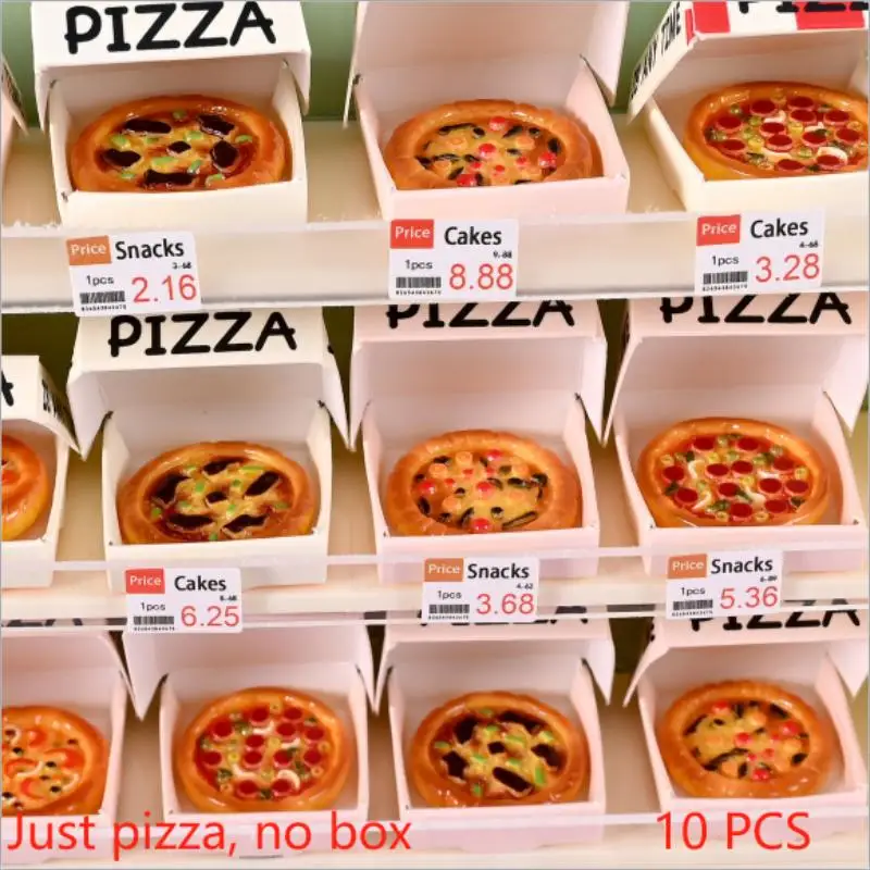 Kids Toys Kitchen - 10 adet Dollhouse minyatür simüle pizza