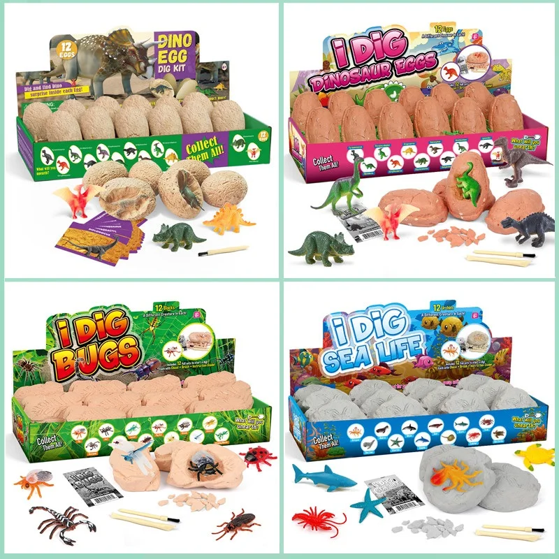 Kids Toys Videos - 12 adet arkeolojik dinozor yumurtası kazı
