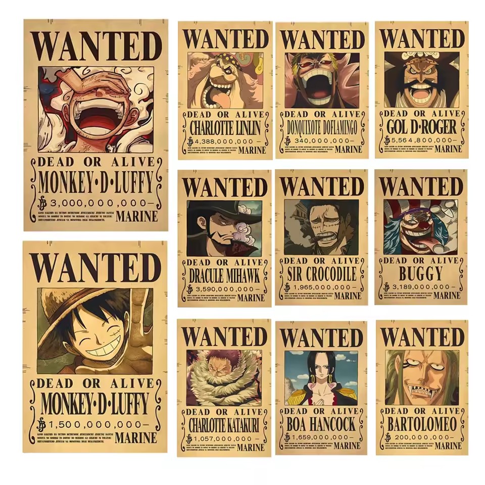 Card Game Kids - Anime One Piece Bounty Aranıyor Posterleri