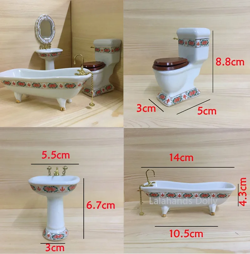 Dollhouse Furniture Set - 4 adet/takım Dollhouse Mini yaratıcı banyo