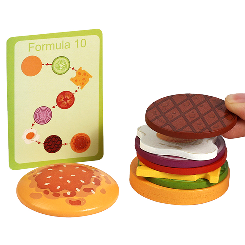 Ahşap Hamburg Sandviç İstiflem - Kids Toys Kitchen incelemesi ve fiyatı
